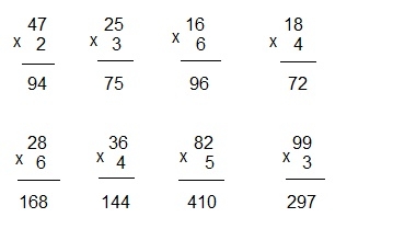 Giải câu 1 bài nhân số có hai chữ số với số có một chữ số (có nhớ)