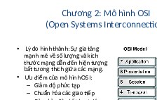Chương 2: Mô hình OSI - Môn mạng máy tính