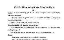 15 đề ôn thi học sinh giỏi môn Tiếng Việt lớp 3