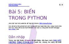 Bài 5: Biến trong Python