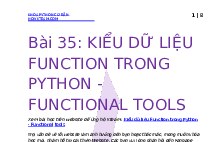 Bài 35: Kiểu dữ liệu Function trong Python - Functional tools