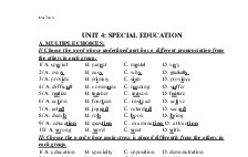 Bài tập tiếng Anh lớp 10 Unit 4: Special Education có đáp án
